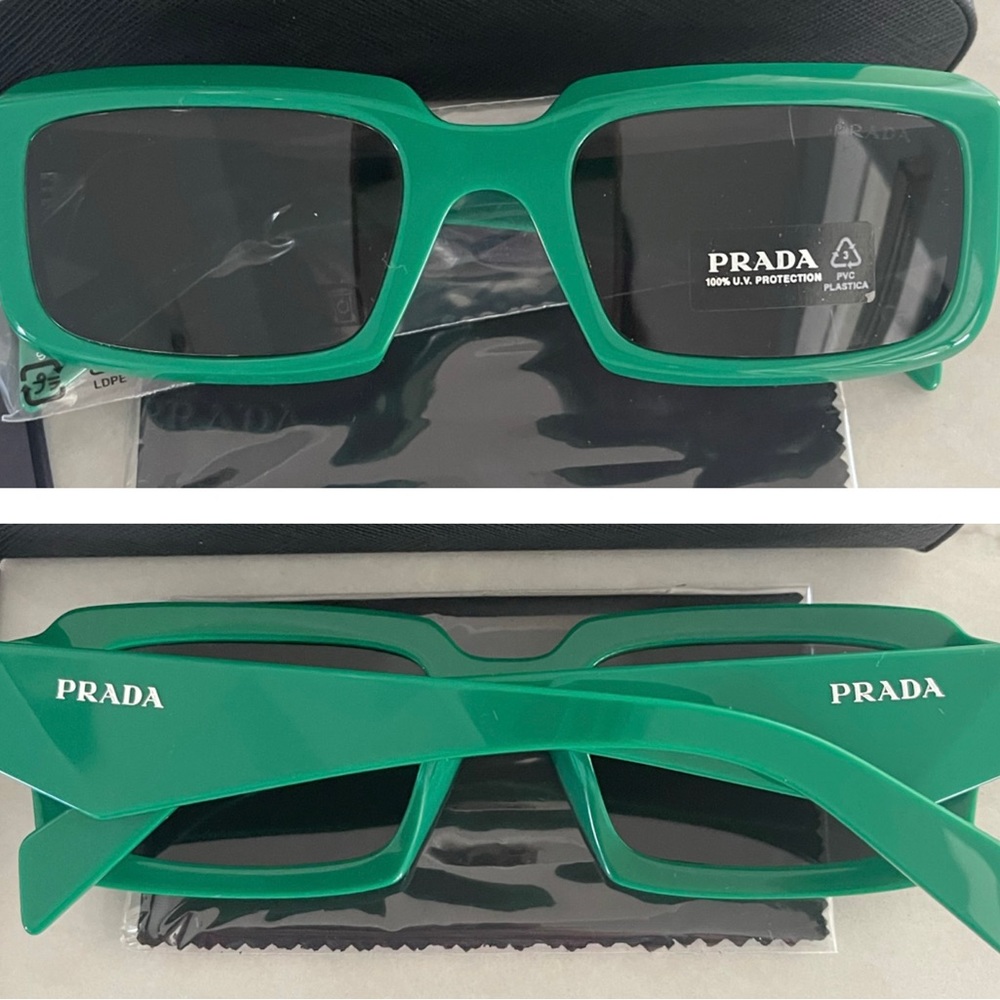 PRADA UNISEX GREEN SUNGLASSES AS SEEN ON CELEBS LIKE MONICA DENISE - Picture 7 of 16